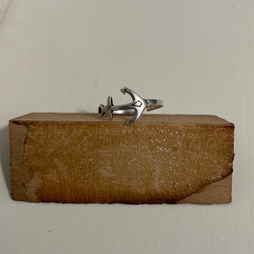 Adjustable Sterling Silver Anchor Toe Ring - image 1